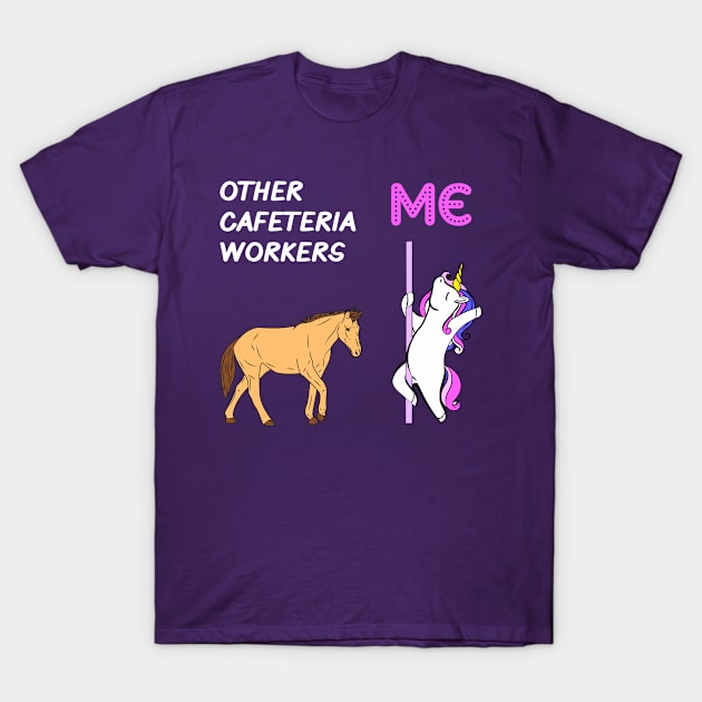 Cafeteria Worker - Unicorn & Horse Design T-Shirt by best-vibes-only